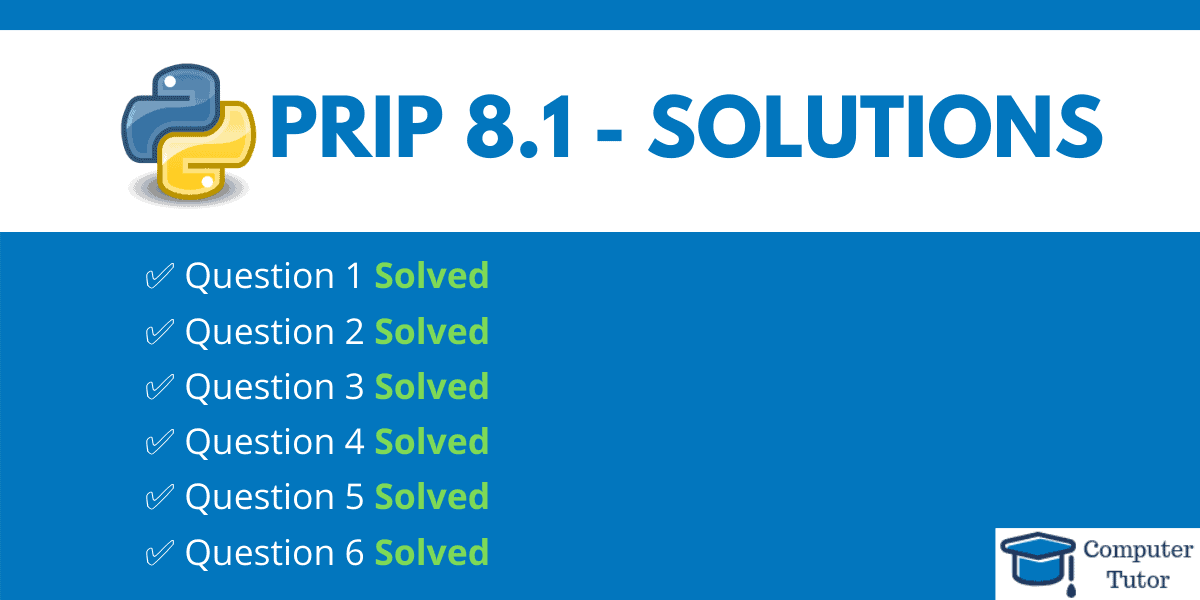 PRIP 8.1 Sumita Arora Solutions | Class 12 Computer Science