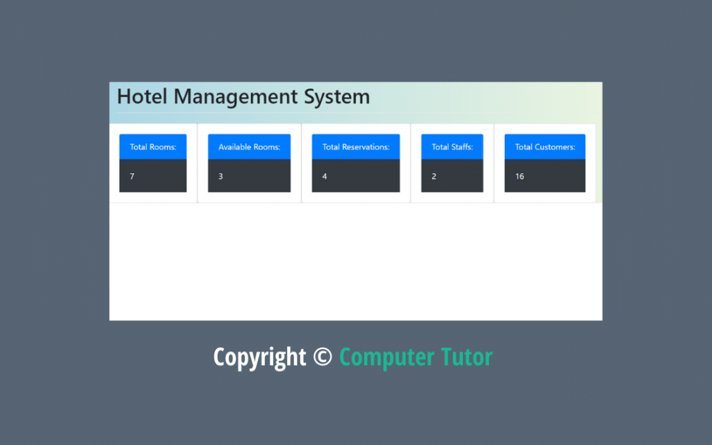 hotel management system class 12 computer science